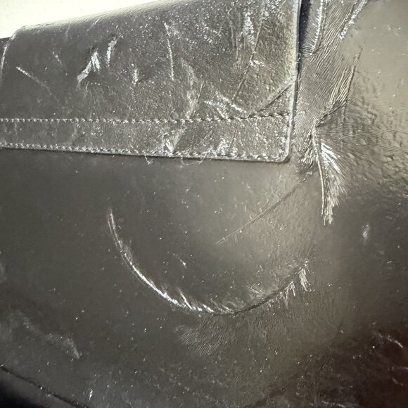 GENNY Women's Handbag Purse Black Leather Flap Zipper Minimalist Made In Italy - Picture 9 of 14